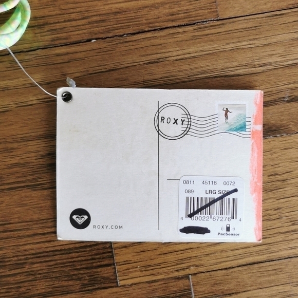 𝅺Roxy Bikini Bottom Neon Yellow Print Bikini Large New - Picture 7 of 7